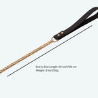 Specifications for 50 inch long 8.1oz gold dog chain leash for large breeds