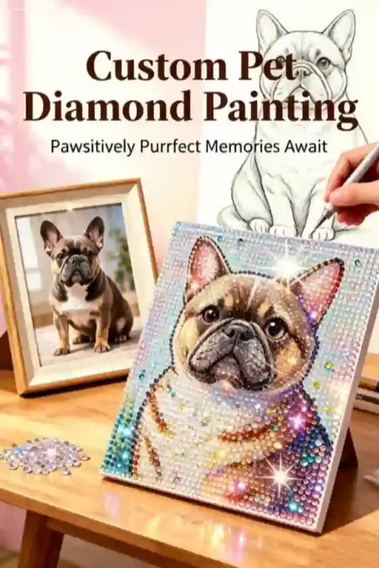 Custom Pet Diamond Painting Kit personalized dog cat photo 5D full drill DIY wall art
