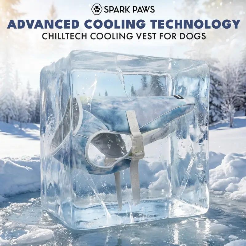 Tie dye Chilltech dog cooling vest sealed in ice cube, advanced evaporative cooling tech summer heat relief coat for French Bulldog | Frenchie Nest