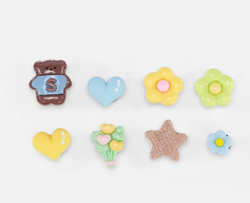Assorted cute DIY decorative charms set compatible with French Bulldog crocs sandals, customizable accessory for small dog clogs