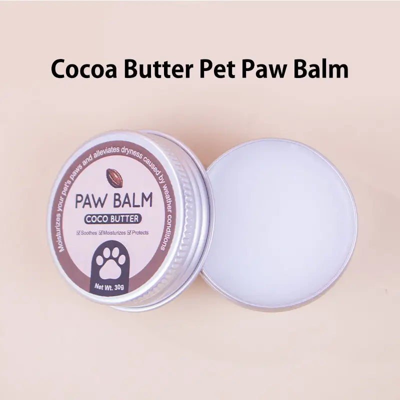 Cocoa butter pet paw balm all season paw protector to heal dry cracked pet foot pads