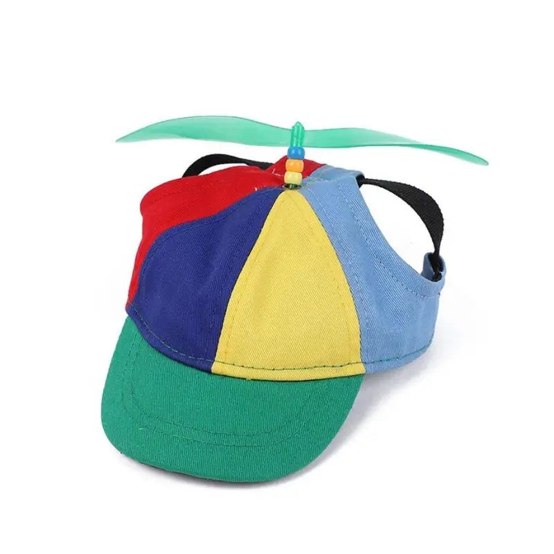  Colorful adjustable propeller hat for dogs, helicopter cap with detachable blades for pets