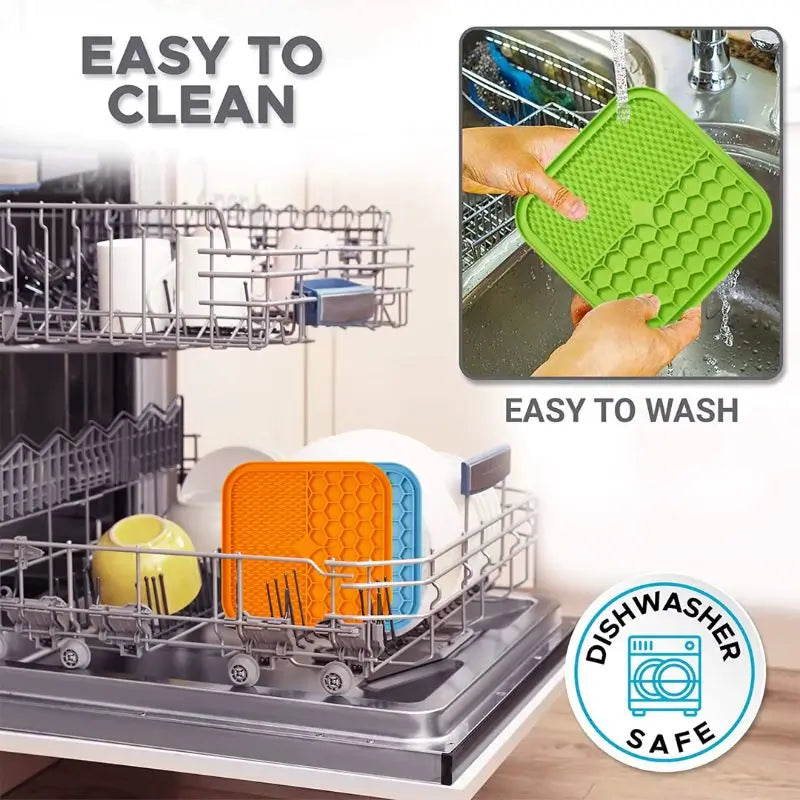  Easy to clean Frenchie licking mat, dishwasher safe silicone slow feeder for French Bulldogs