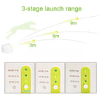 Dog ball thrower with 3 adjustable launch ranges 3m/6m/9m, easy one-key control for indoor outdoor play
