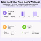 Pet health index chart of PETKIT smart collar, monitor deep/light sleep, daily activity & calorie intake for French Bulldog wellness care