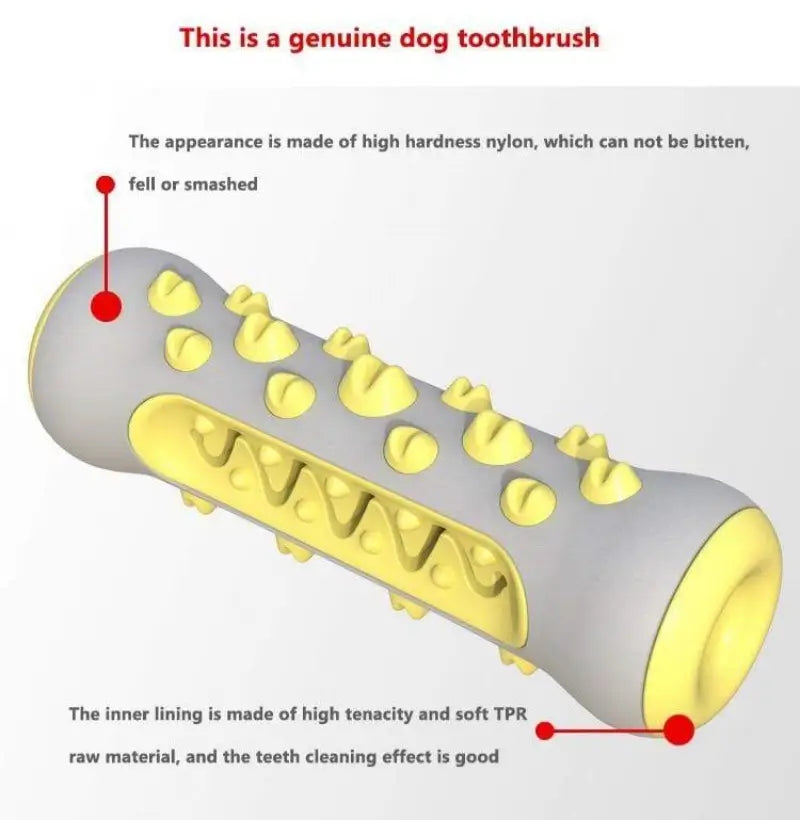 Dual construction dog dental chew toy: tough anti-bite nylon outer shell + soft elastic TPR inner liner, long-lasting chew for heavy chewer French Bulldogs