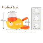Duck dog treat dispenser toy dimensions 8.6x5.5 inches, compatible with 8-18mm kibble sizes for small dogs