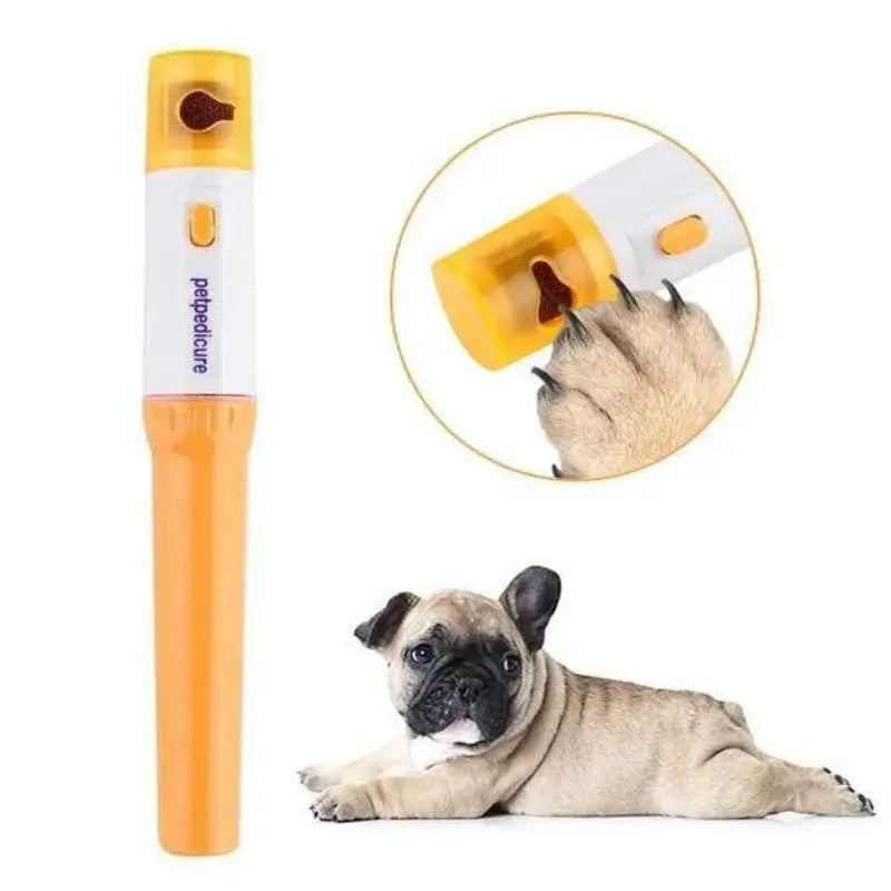 Pet Pedicure Electric Nail Grinder for French Bulldog, safe low-speed pet nail file for easy pain-free Frenchie paw nail trimming at home