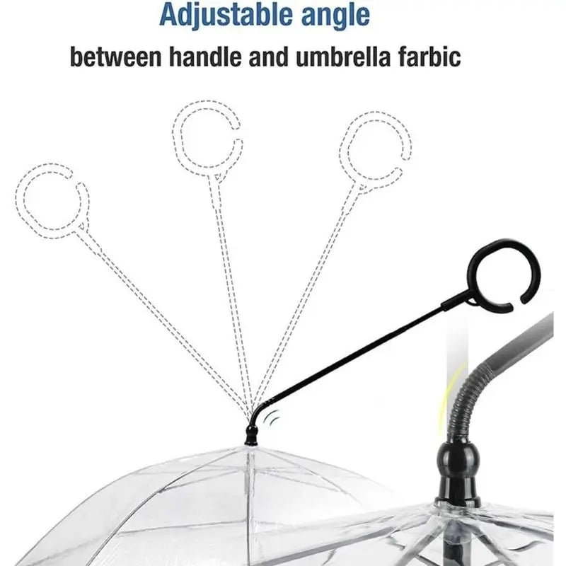 Flexible Angle Adjustable Shaft Close-Up for Clear Pet Dog Umbrella, Multi-Angle Bendable Neck Puppy Rain Umbrella