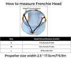 Size guide for Frenchie propeller hat, how to measure French Bulldog head circumference