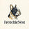 Frenchie Nest official logo, exclusive premium accessories and cooling gear for French Bulldogs