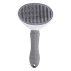 Blue Self Cleaning Slicker Brush for French Bulldog, pet hair removal brush with round tipped pins for short coat dogs