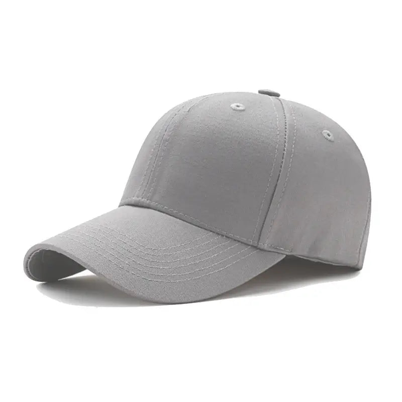 Plain grey cotton baseball cap, blank dad hat ready for custom French bulldog embroidery, stylish base cap for Frenchie owners