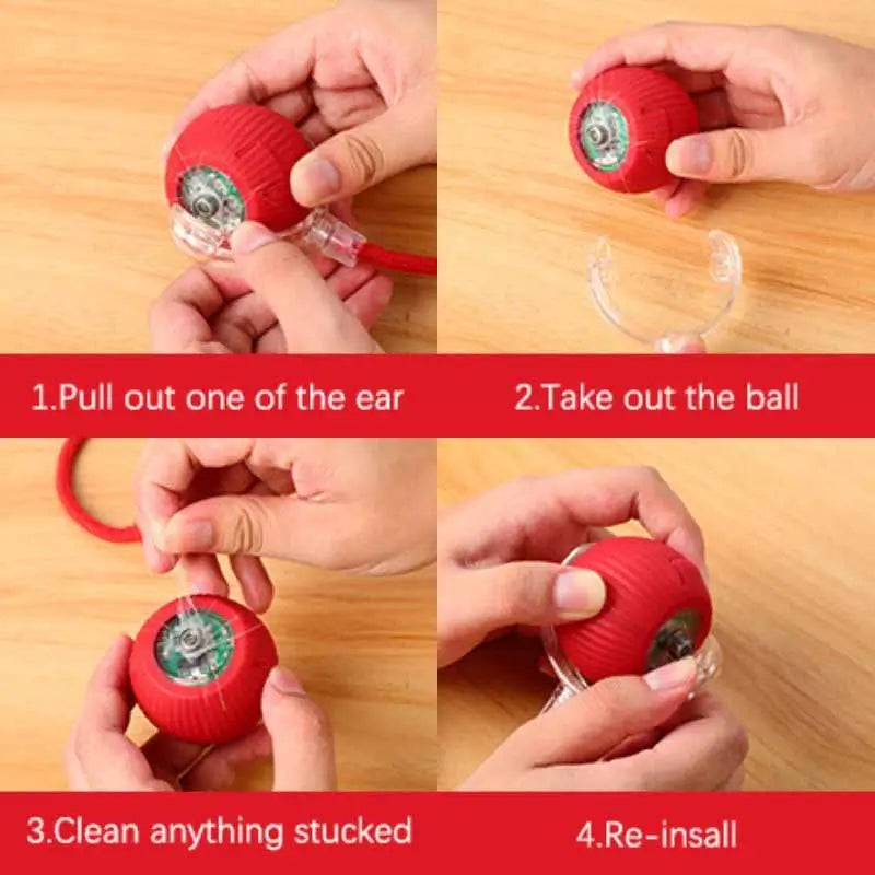 Step-by-step guide to disassemble and clean the auto ball toy for French Bulldogs, easy-maintenance interactive pet toy
