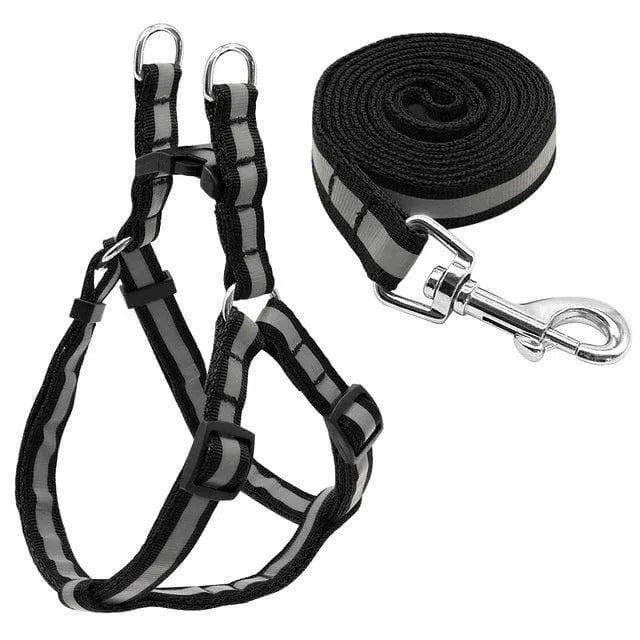 “NO PULL” Reflective Dog Harness and Leash Set