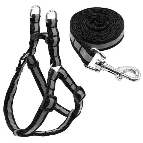 “NO PULL” Reflective Dog Harness and Leash Set