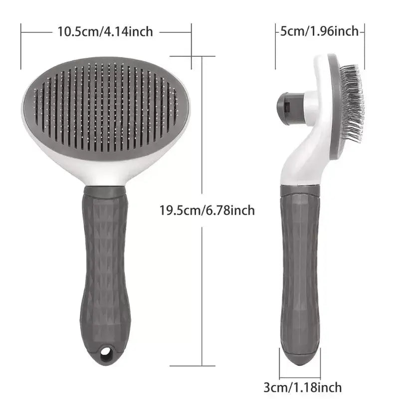 Size dimension chart of self cleaning dog slicker brush, standard size grooming comb fit for adult & puppy French Bulldogs
