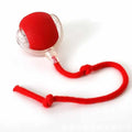 Red interactive auto moving ball toy with tug rope for French Bulldogs, rechargeable self-rolling toy for indoor play