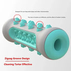 Ergonomic uneven molar bumps & zigzag groove dog toothbrush toy, deep tartar cleaning chew accessory specially for French Bulldog oral health